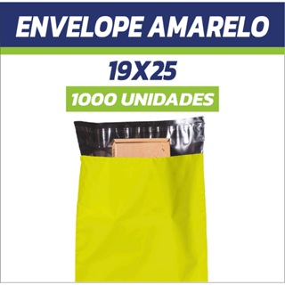1000 Envelopes de Segurança Amarelo 19x25 | Embalagem Saco Envios Correios com Lacre em Oferta na Shopee