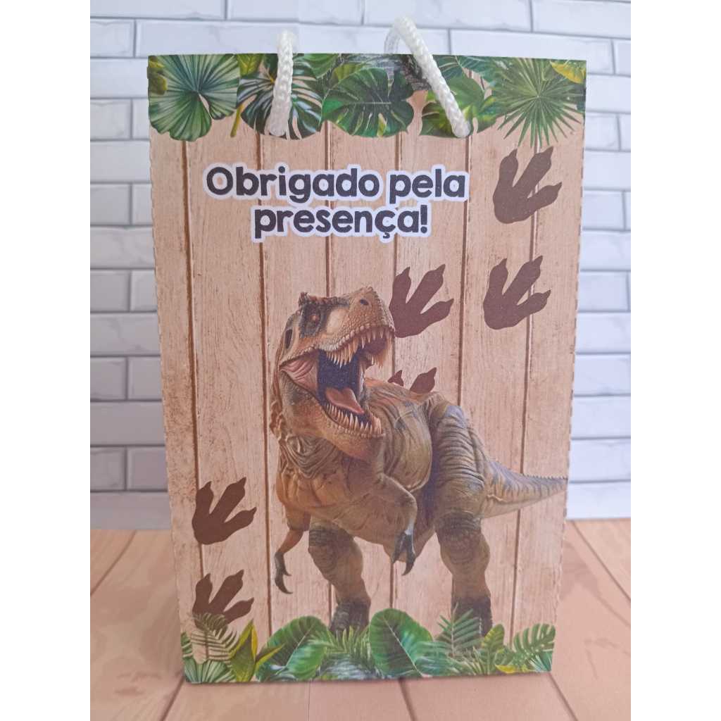 Sacolinha Surpresa Personalizada Lembrancinha Jurassic Dinossauro PEGUE E MONTE