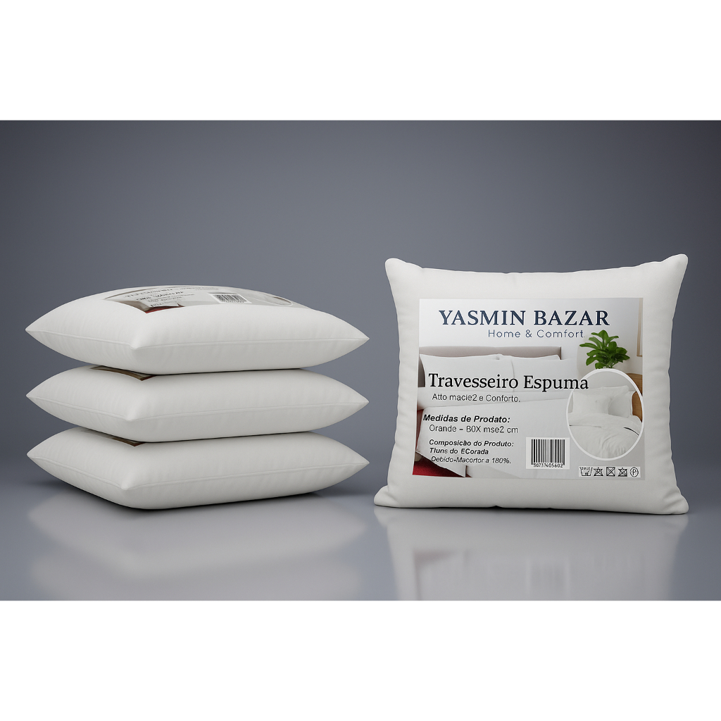Travesseiro ESPUMA 50x70cm extra macio Espuma Premium