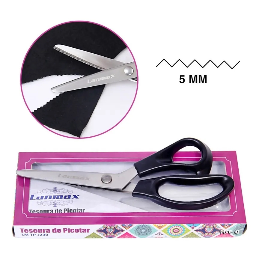 Tesoura Picotar Zig Zag Profissional - LANMAX