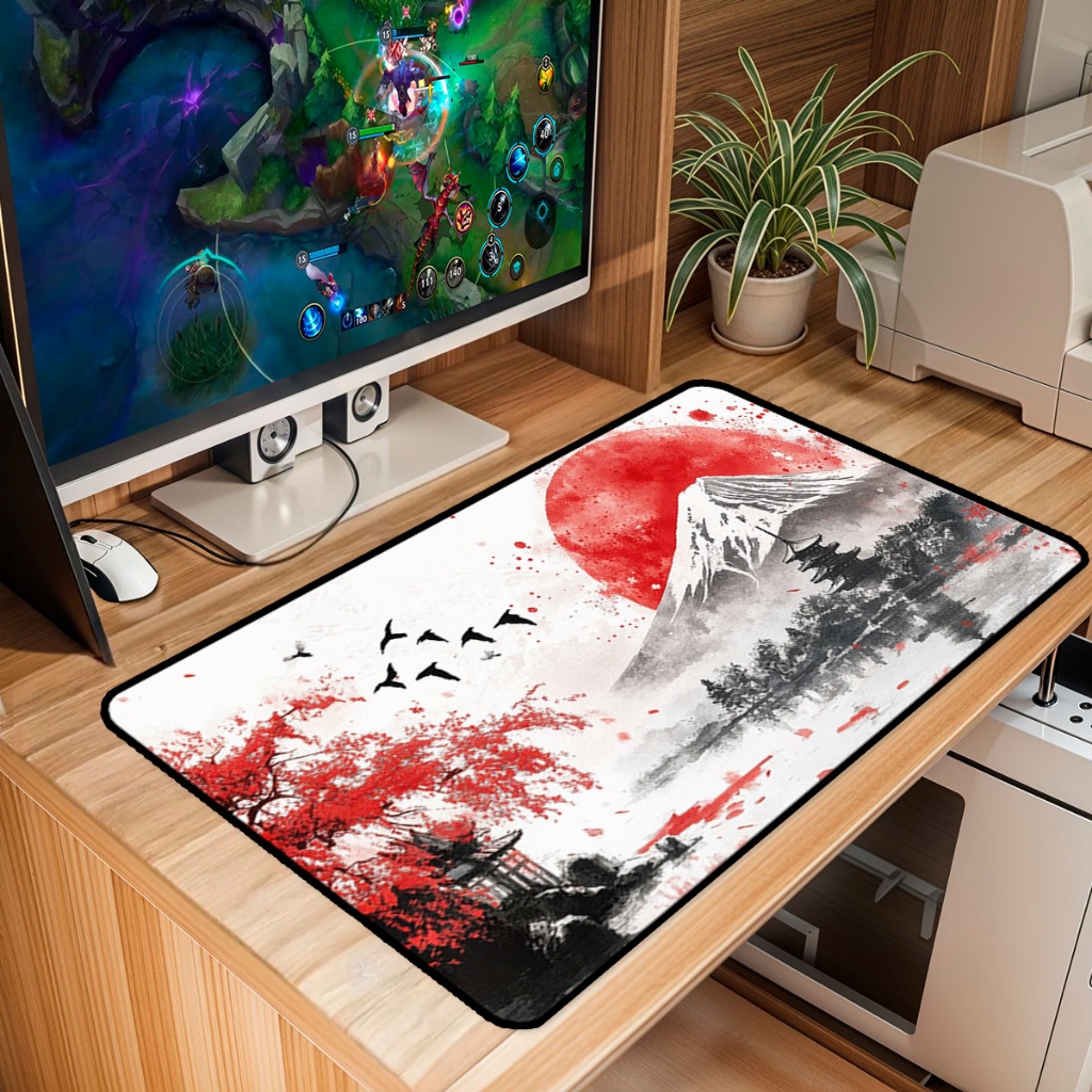 Mouse Pad Grande Gamer Premium Antiderrapante Diversos Tamanhos Tema Artes Asiatico Borda Costurada em Oferta na Shopee