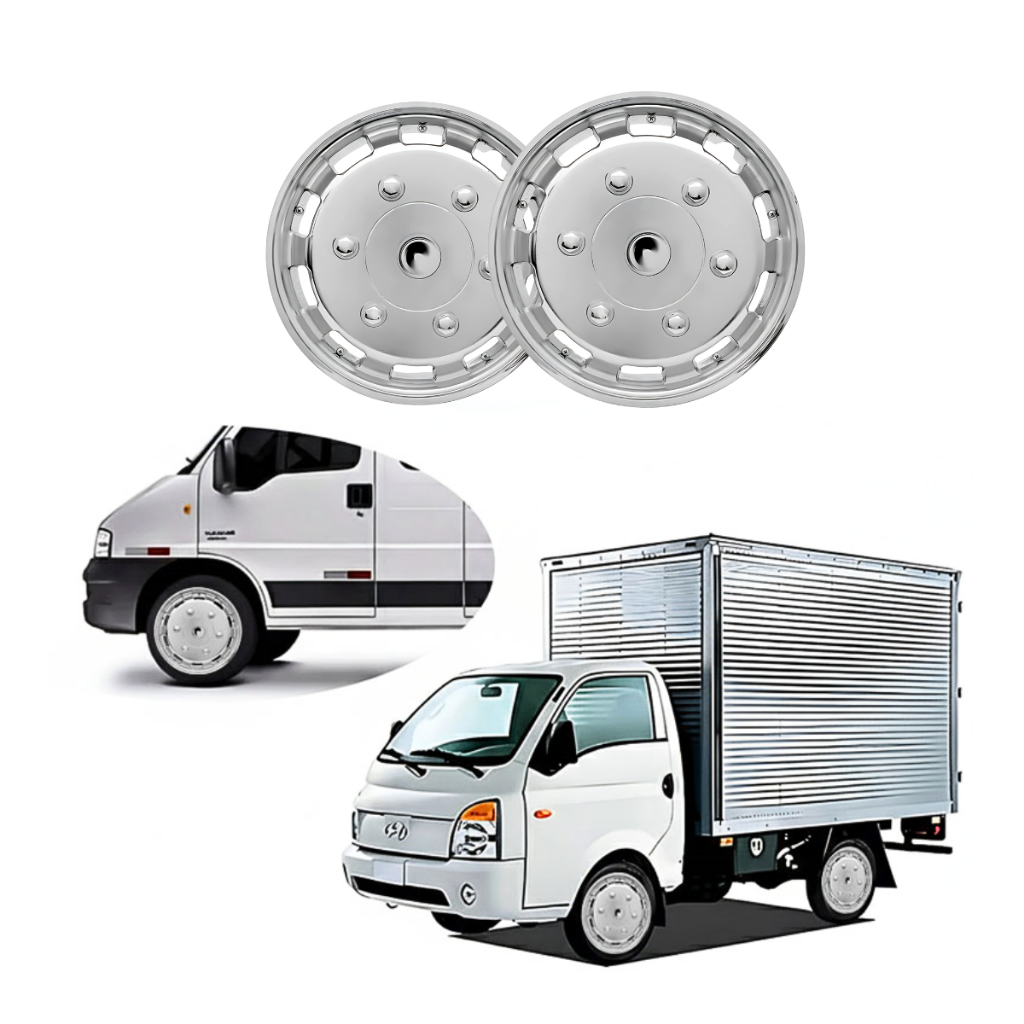 Par Calota Roda Aro 16 Vans Cromado Ducato Master Sprinter Iveco