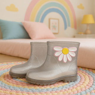 Galocha Bota Infantil Menina Flor Coração Feminina Cachorro Criança Leve Confortável Impermeável em Oferta na Shopee