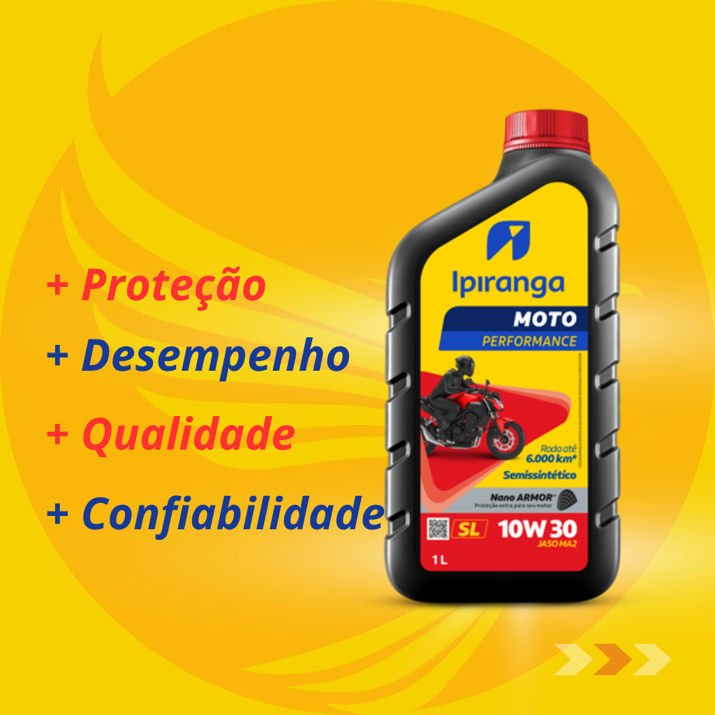 Óleo 10w30  Ipiranga Moto Api Sl Semissintético Kit 24 unidades de 01 litro cada