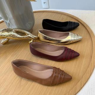 Sapatilha Feminina Bico Fino Elegante Casual detalhe 3 nó em Oferta na Shopee
