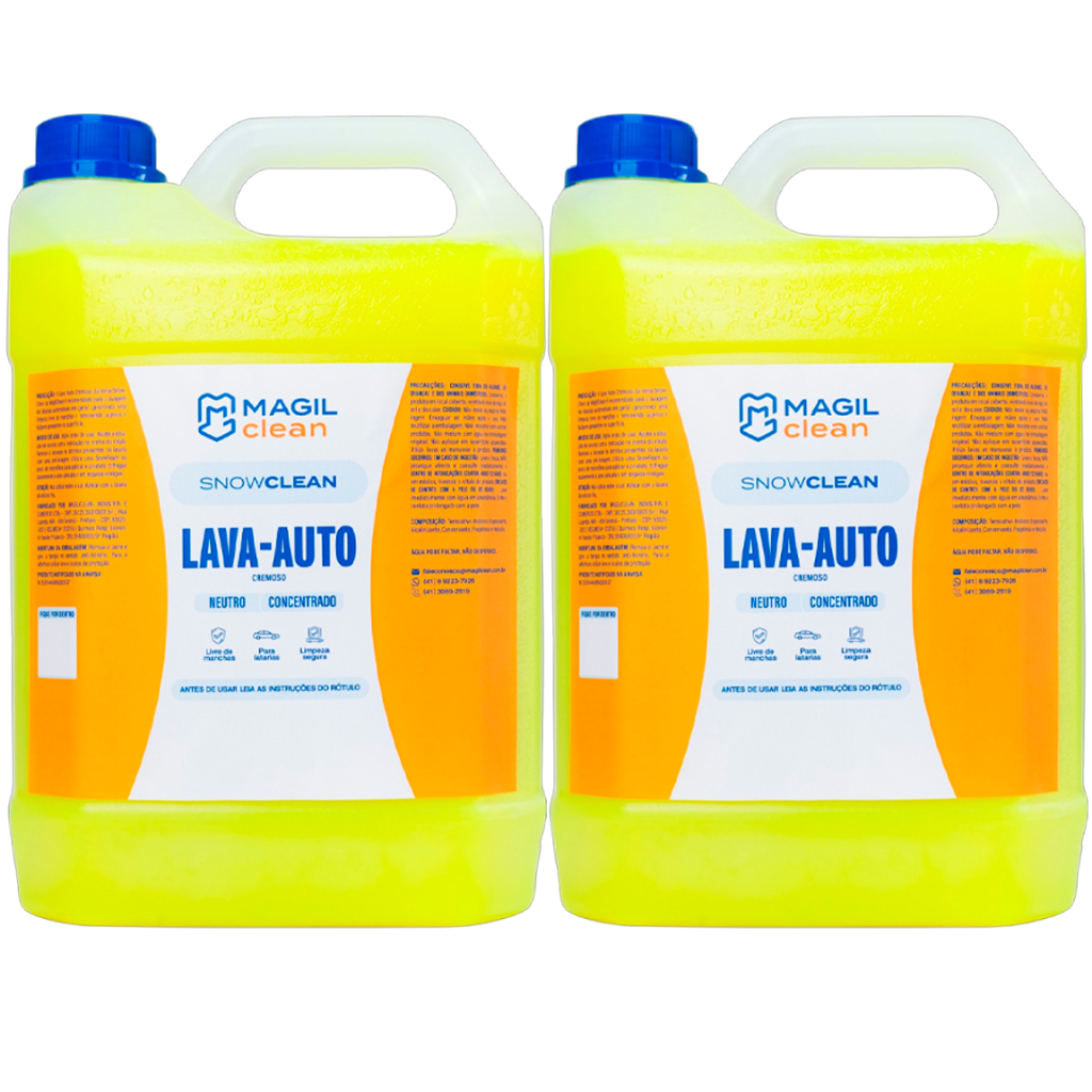 2 Shampoo Concentrado 1:50 Neutro para Lava Rápido - 5 Litros cada