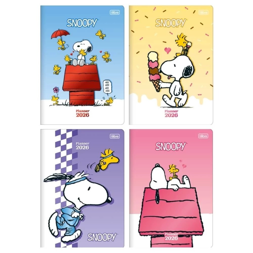 agenda 2026 grampeada planner snoopy M7 Tilibra em Oferta na Shopee