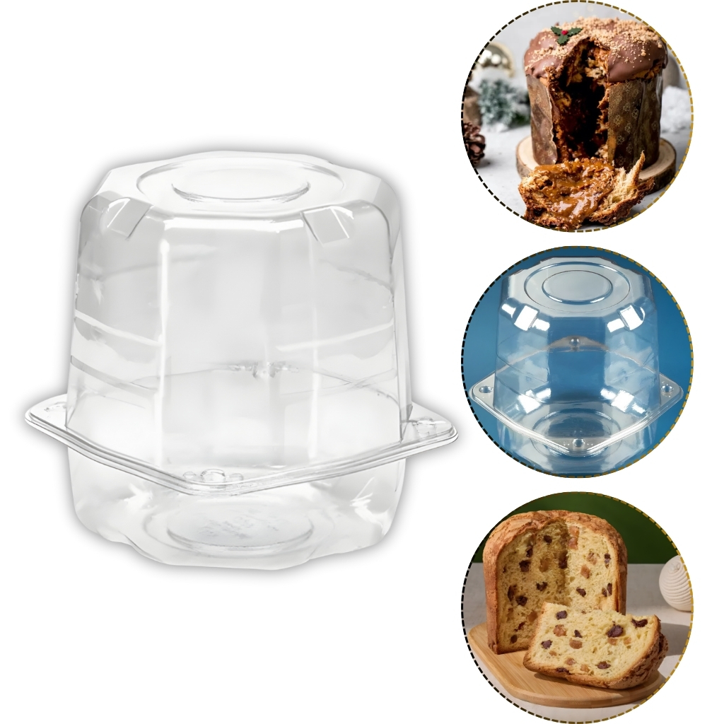 10 EMB P/ PANETONE REFORÇADA TRANSP G33 500G PET GALVANOTEK em Oferta na Shopee