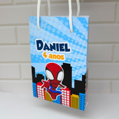 Sacolinha Surpresa Personalizada Lembrancinha  HOMEM ARANHA  PEGUE E MONTE