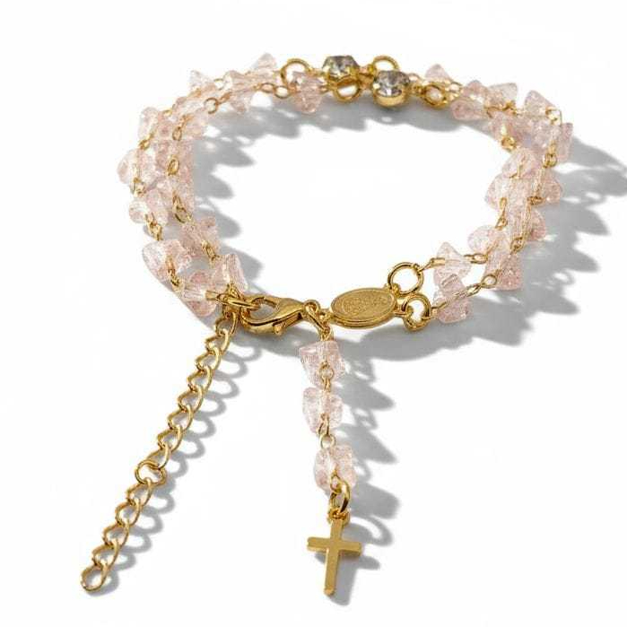 Pulseira Terço De Pulso Nossa Senhora Aparecida Folheado - Terço Feminina