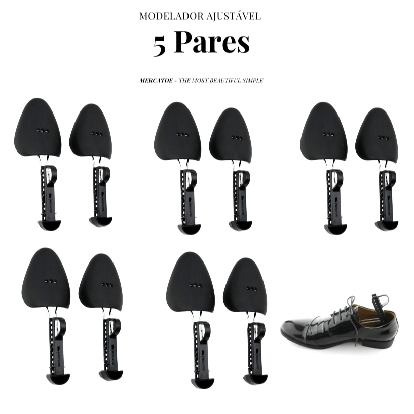 Kit 5x Pares de Alargador ABS Modelador P ou G de Sapato Tênis apertados Modela e Laceia Fácil