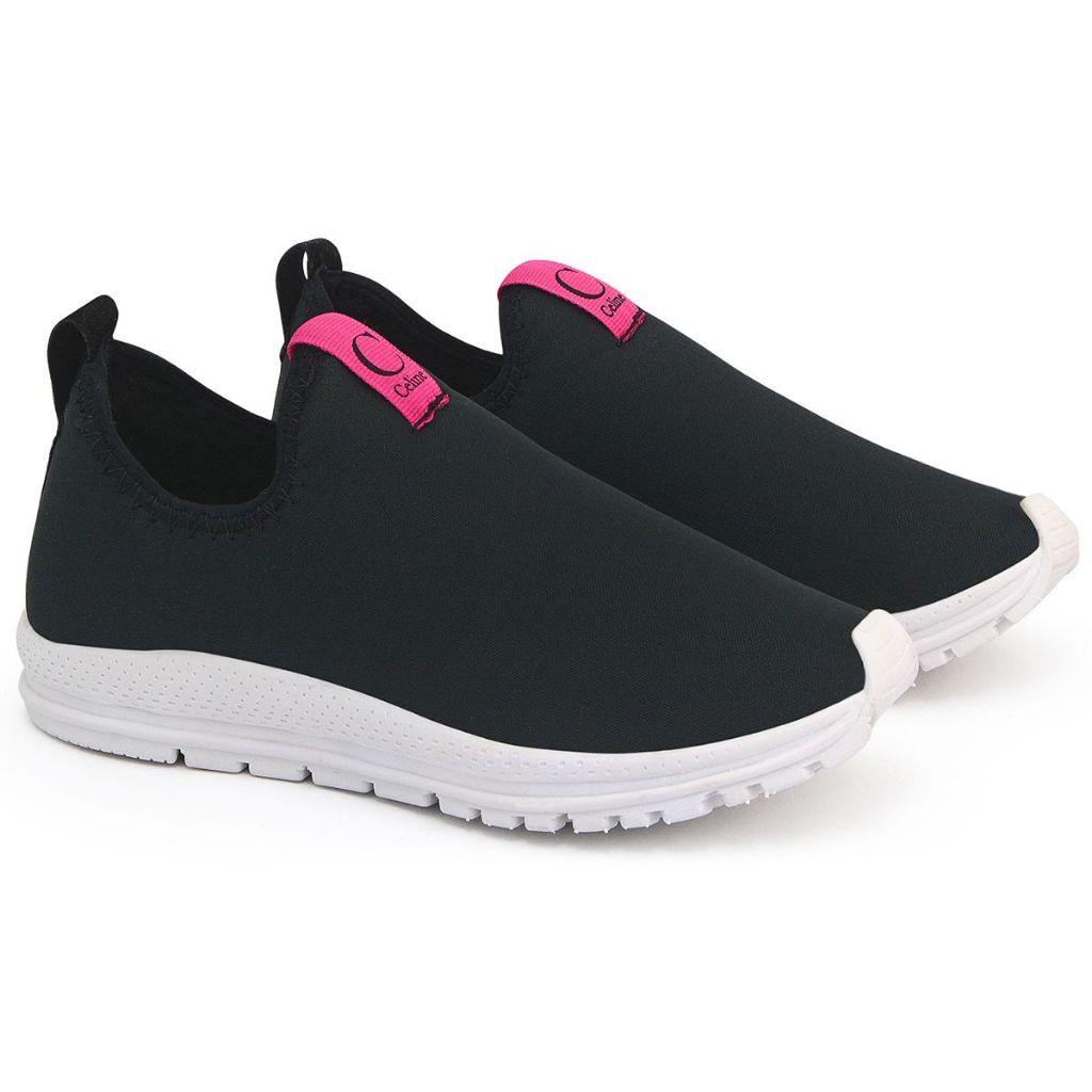 Tênis meia Feminino Confortável Sem Cadarço academia caminhada casual