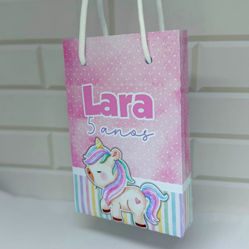Sacolinha Surpresa Personalizada Lembrancinha  UNICORNIO  PEGUE E MONTE