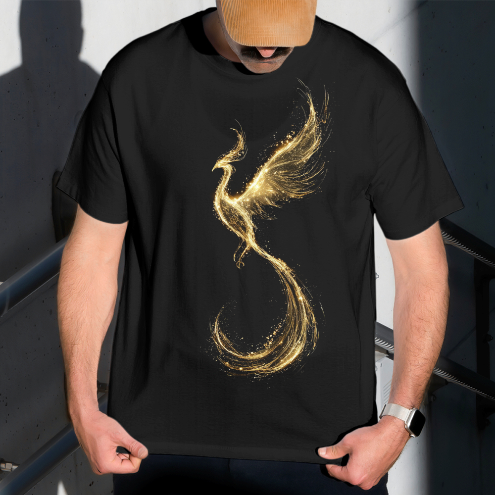 Camiseta Masculina Estampa Águia de Luz 100% Algodão Estilo Conforto Diário Do Tamanho P ao GG
