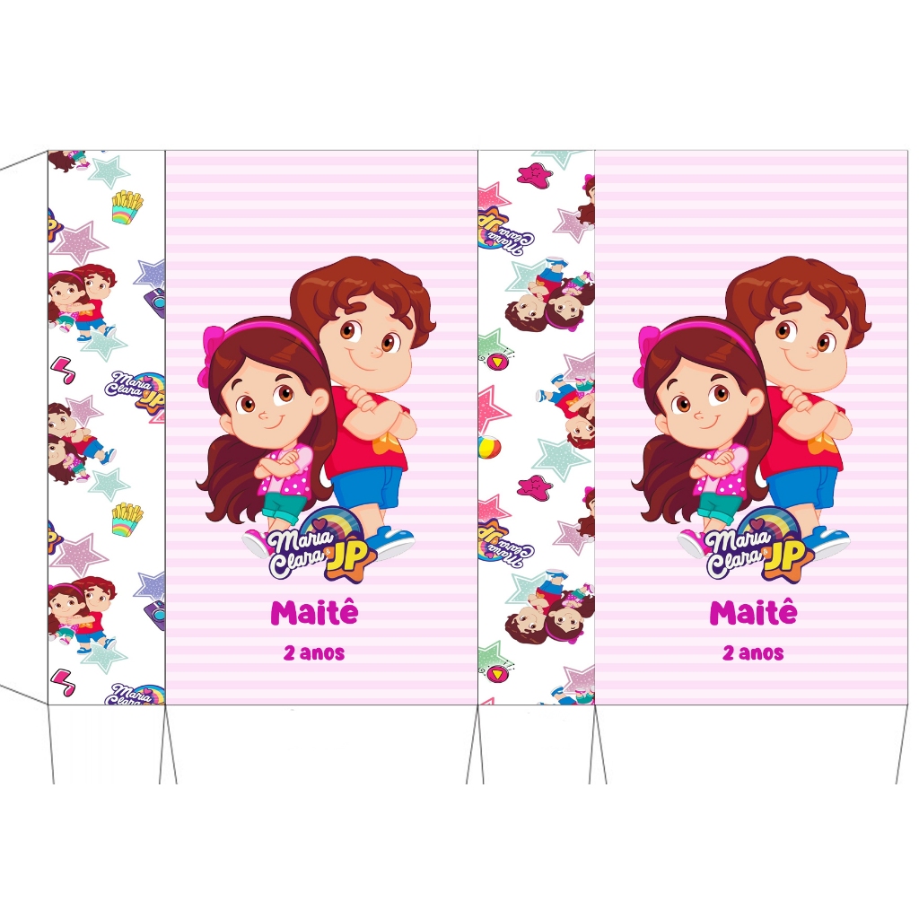 20 mini sacolinha surpresa 10x18 personalizada lembrancinha aniversário maria clara e jp