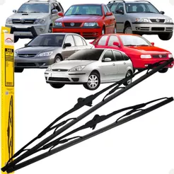 Par de Palhetas Dianteira Dyna 340 Civic Gol G3 G4 Hilux A3 Polo X3 Conector G Gancho