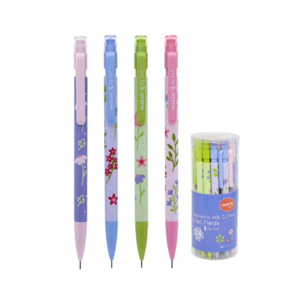 Kit Lapiseira MB 0.7 mm Lilac By Sof Flores – MOLIN + Grafite Hb 0.7Mm Leoeleo