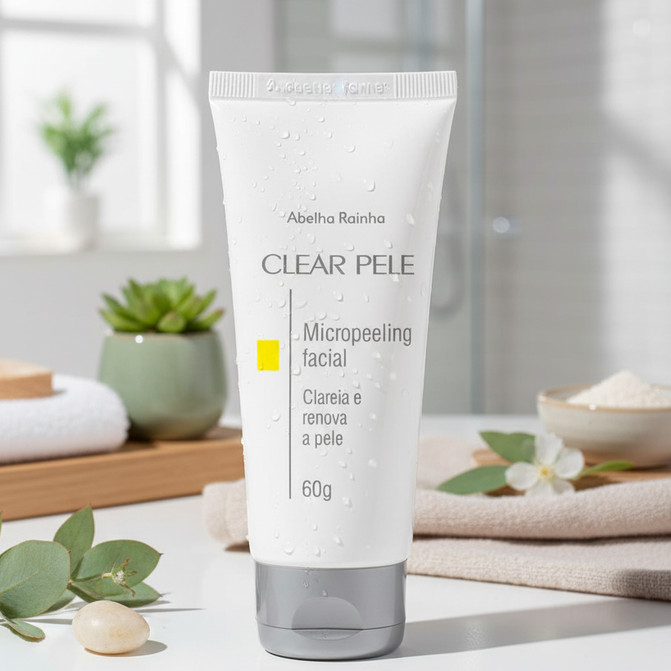 Esfoliante Facial Renovador Peeling de Cristal Clear Pele Abelha Rainha 60g Esfoliação Instantânea em Oferta na Shopee