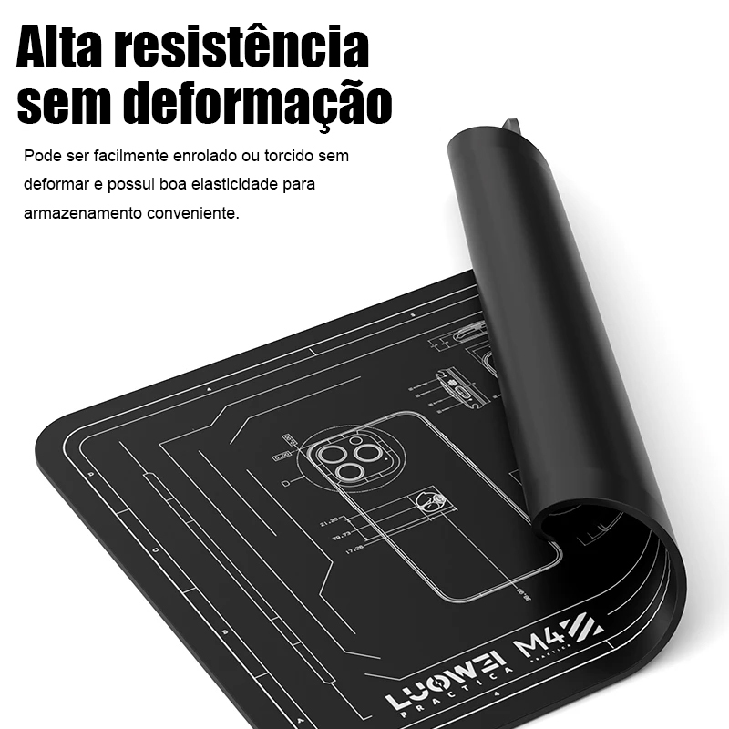 Tapete De Silicone Profissional Luowei M4 Para Bancada Preta