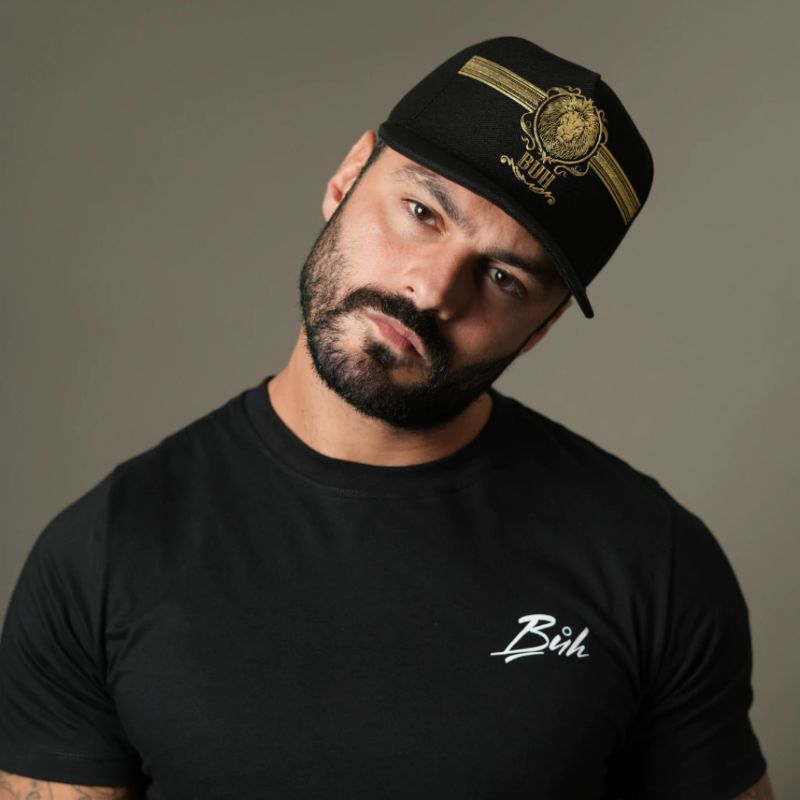 Boné BUH Snapback Lion Preto Aba Curva Original