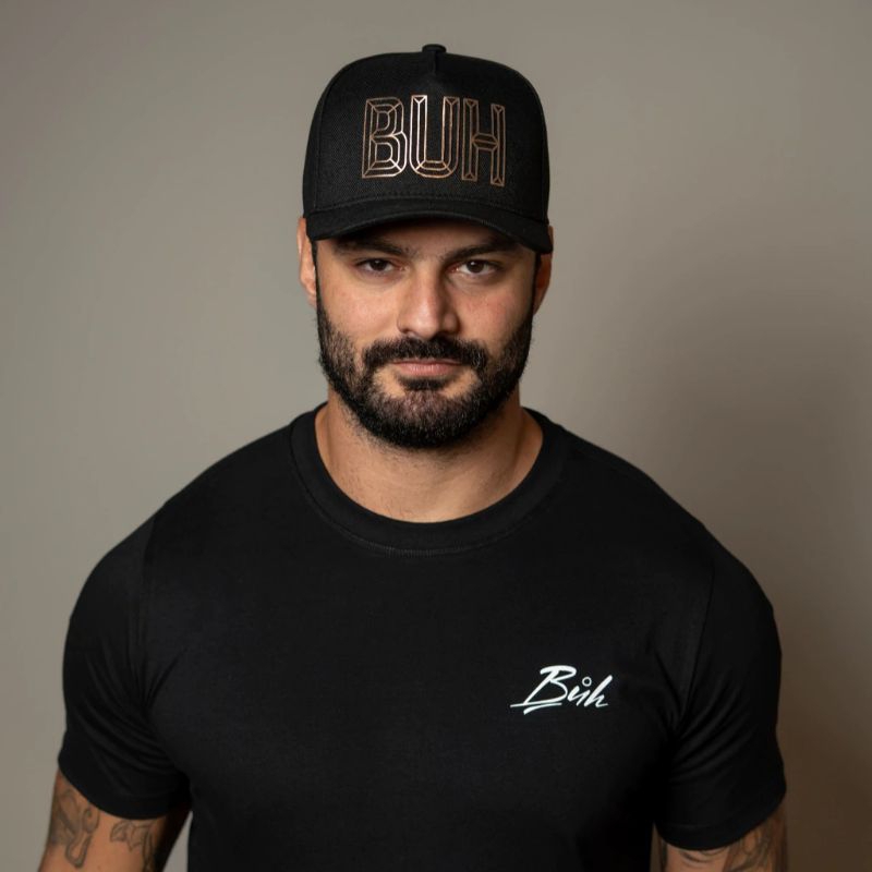 Boné BUH Snapback Cutting Preto Aba Curva Original