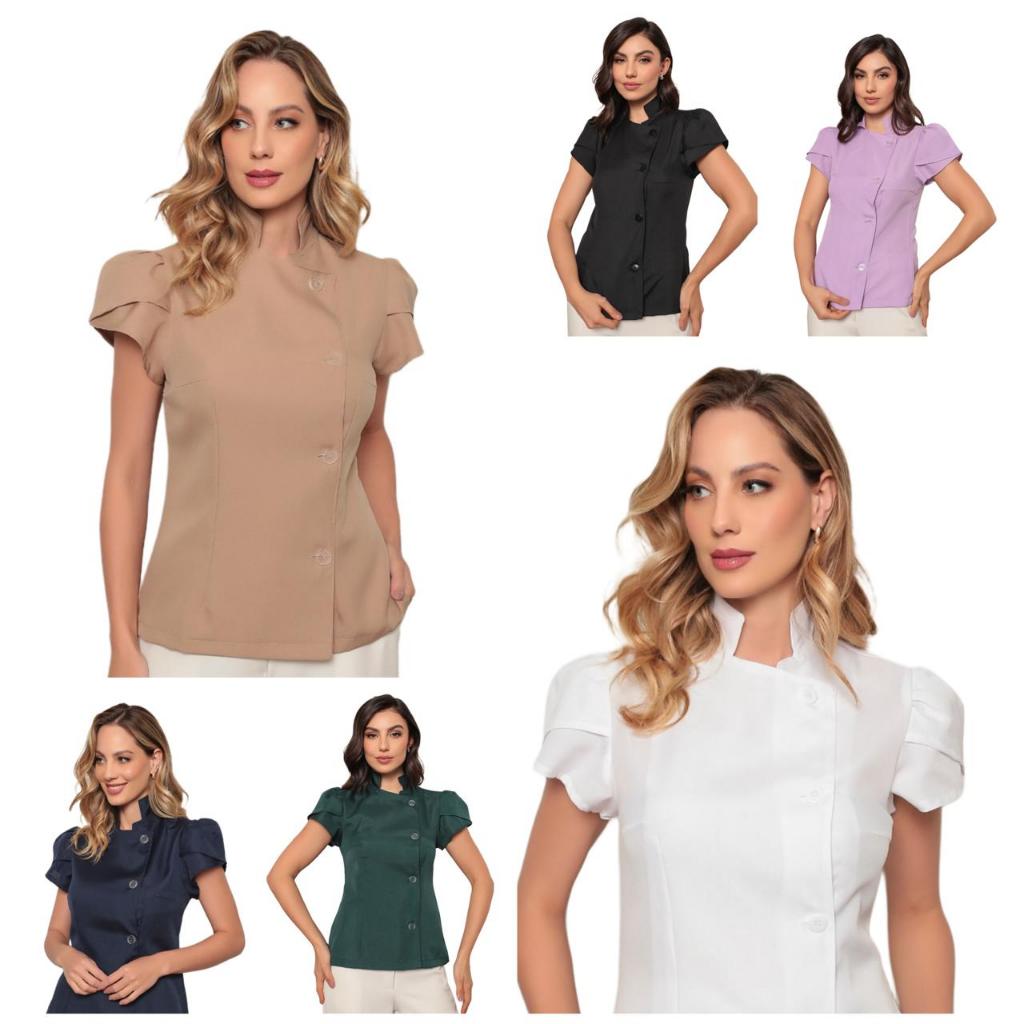 Dolma Chef Feminina Várias Cores Luísa Uniformes Elia em Oferta na Shopee