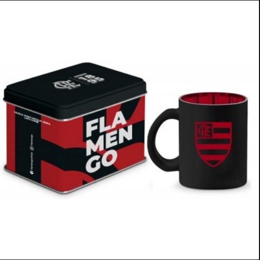 CANECA VIDRO DIAMOND METALIC LATA FLAMENGO