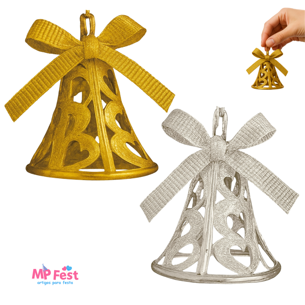 Kit Enfeite de Natal Sinos Com 6 Pingentes Arvore de Natal - Decoração Festiva Luxuosa para Natal em Oferta na Shopee