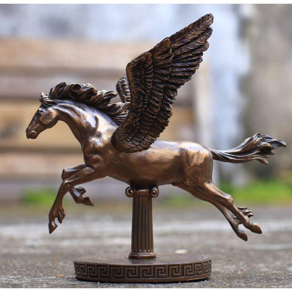 Escultura Cavalo Alado Pegasus Em Resina Bronze Veronese