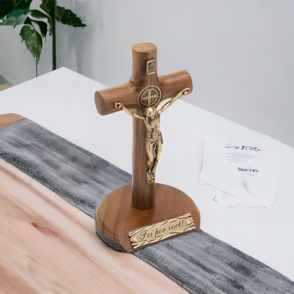 Crucifixo Mesa E Parede Cilíndrico Foi Por Você 12 Cm em Oferta na Shopee