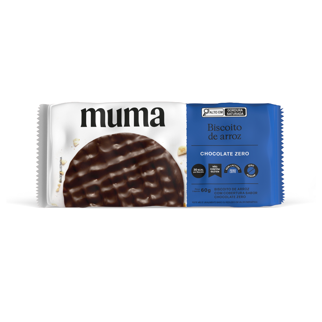 Baggio Café Muma Snacks Biscoito de Arroz Chocolate Zero 60g - Pacote com 4 Biscoitos em Oferta na Shopee