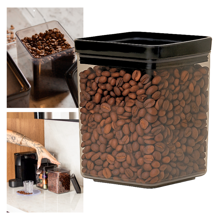 Pote Hermético Lumini Quadrado 1L com Vedação Hermética Acrilico Lumini Paramount em Oferta na Shopee