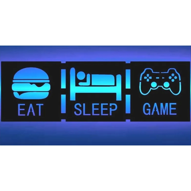 Painel Led Luminoso Rgb Gamer Trio Gamer 94cm Quarto Gamer