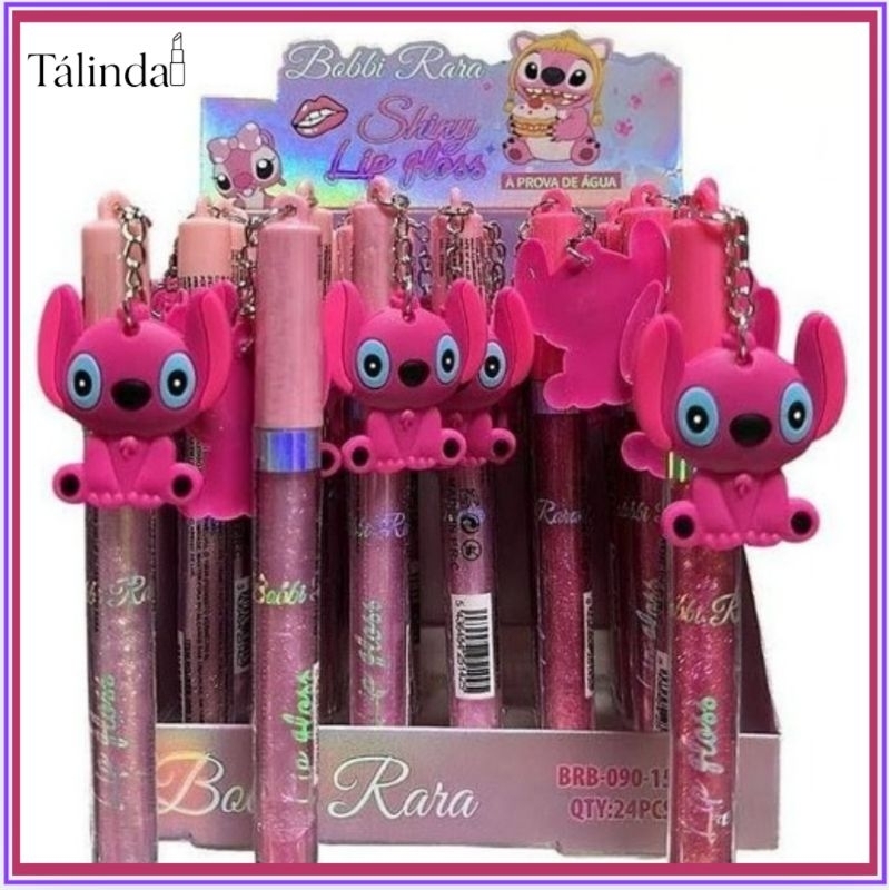 Lip Gloss Brilhante Com Pingente Angel Rosa Super Fofo – Efeito Glow, Alta Fixação e Cheirinho Doce