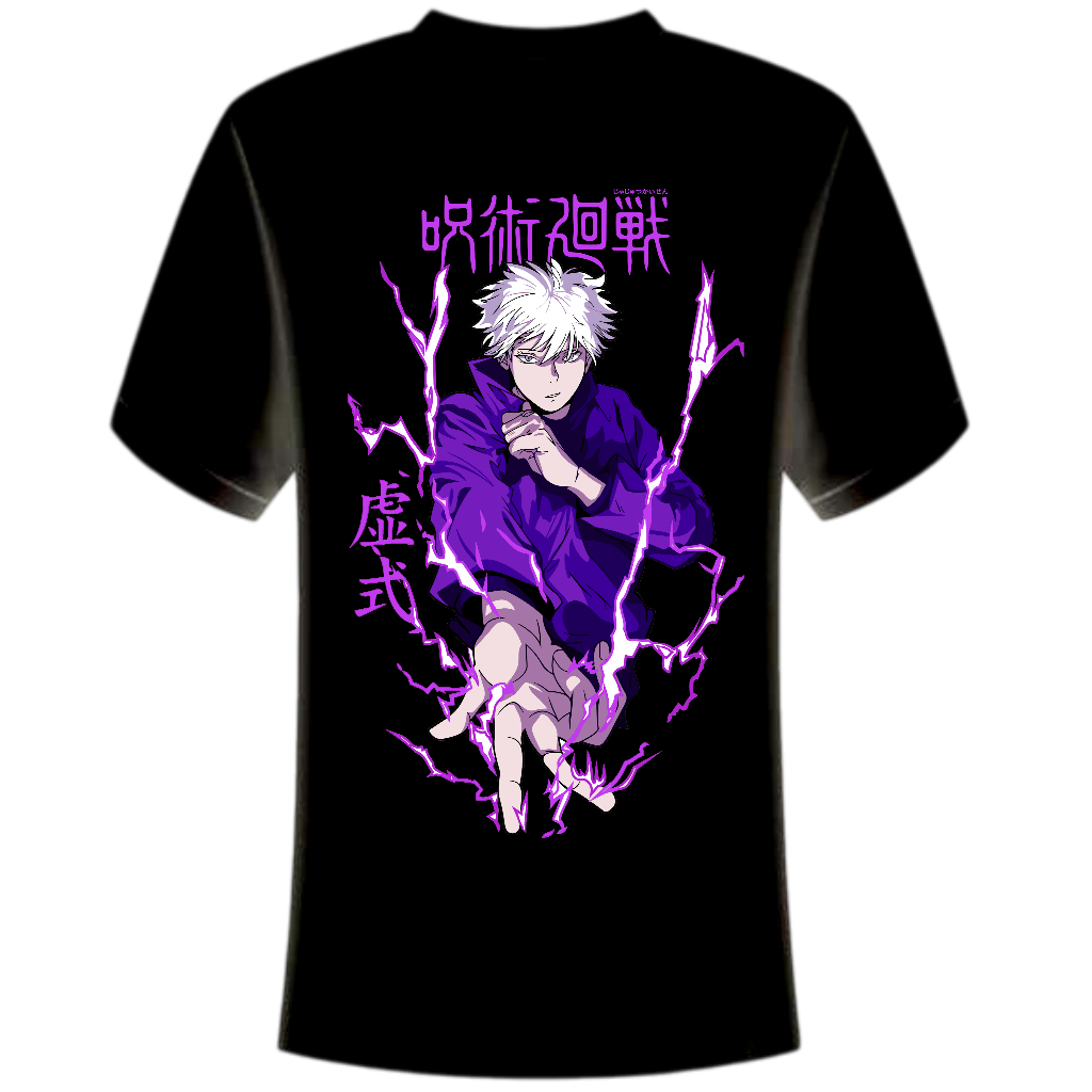 Camiseta Anime Jujutsu Kaisen Satoru Gojo Oversized Premium Streetwear Casual Academia Treino