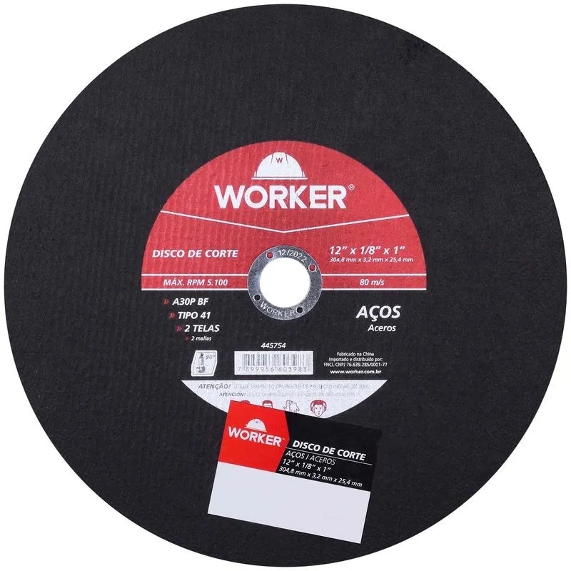 Disco de Corte Policorte 12" x 1/8" x 1"  Worker
