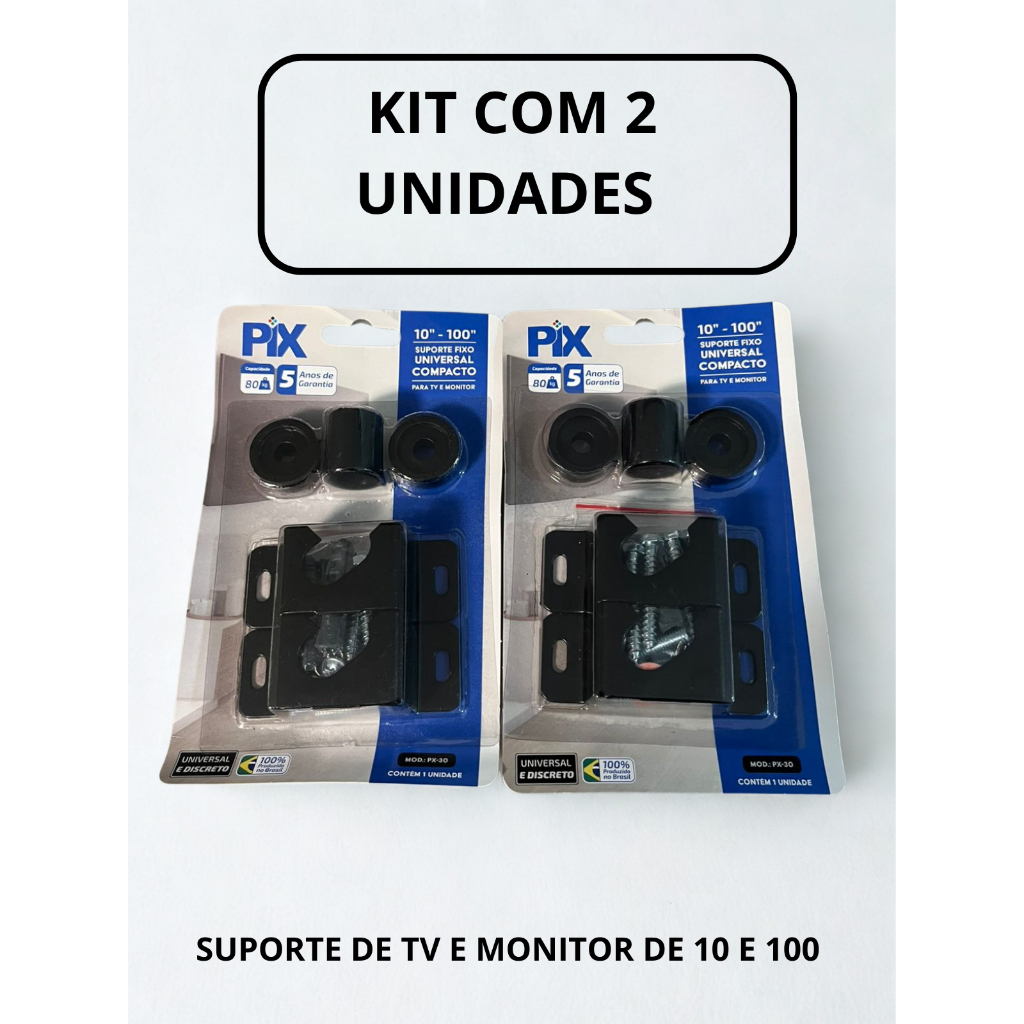 kit 2 Unidades Suporte Tv E Monitor Fixo Universal Led Lcd Monitor Até 10 Polegadas em Oferta na Shopee