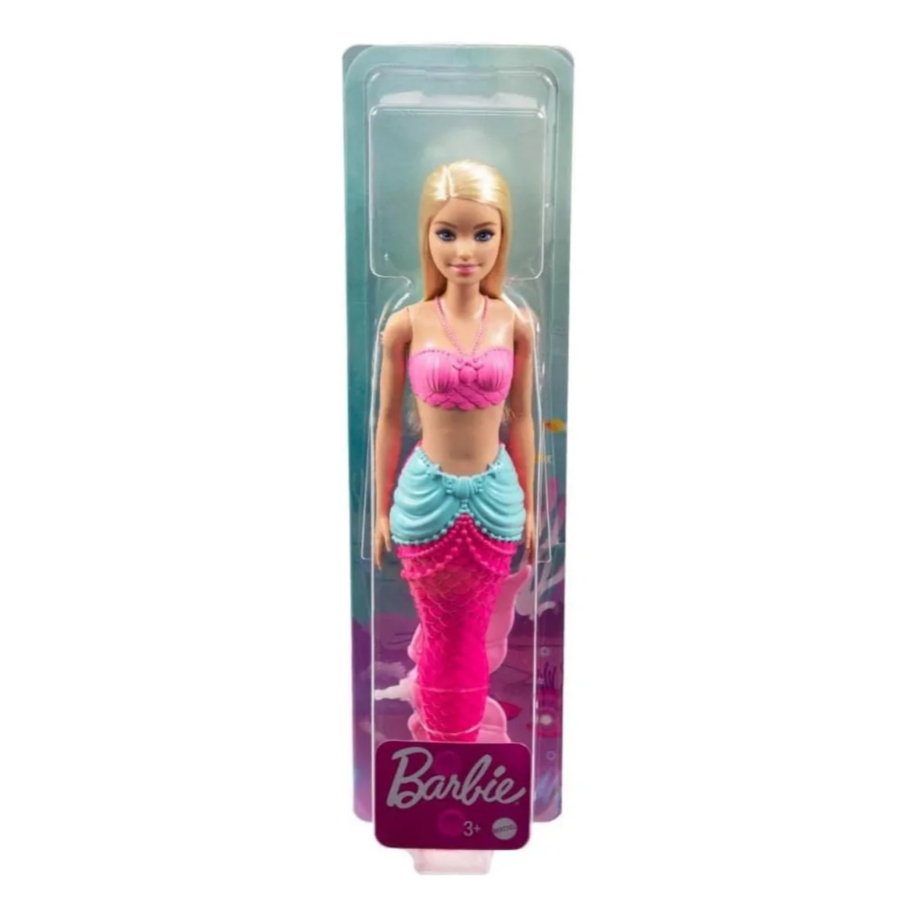 Boneca Barbie Sereia Loira Basica Cauda Rosa - Mattel Hgr04