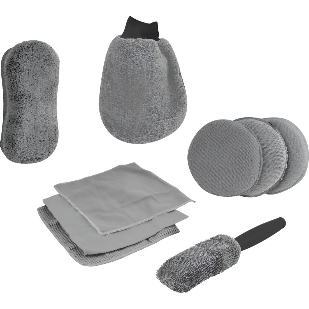 Kit para Limpeza Automotiva Nove54 com 9 Peças Toalhas Esponjas Escova e Luva