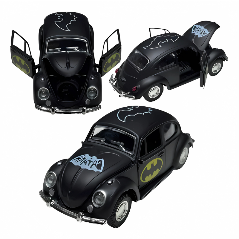 Miniatura Carrinho Fusca Batman De Metal Colecionável Preto