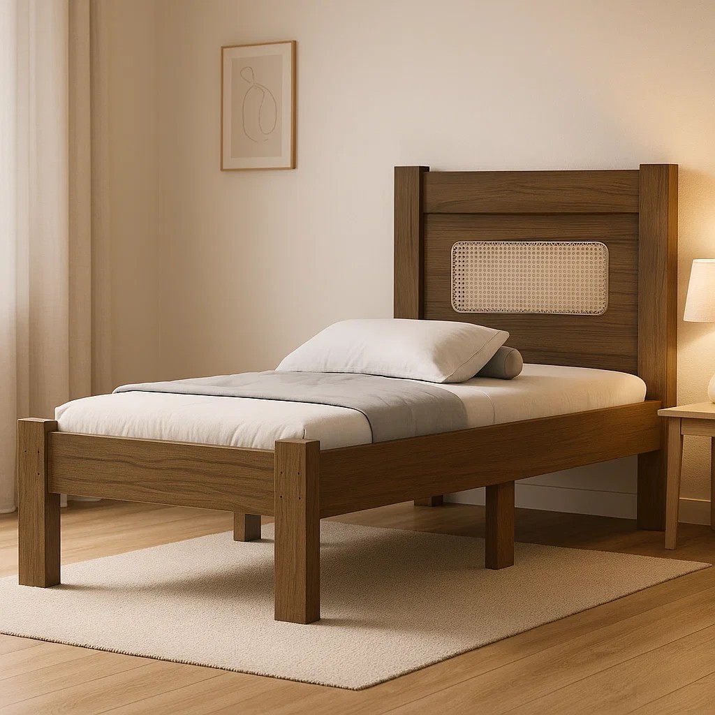 Cama de Solteiro Em Madeira Mdf Resistente Clara Cama De Solteiro Robusta Elegante