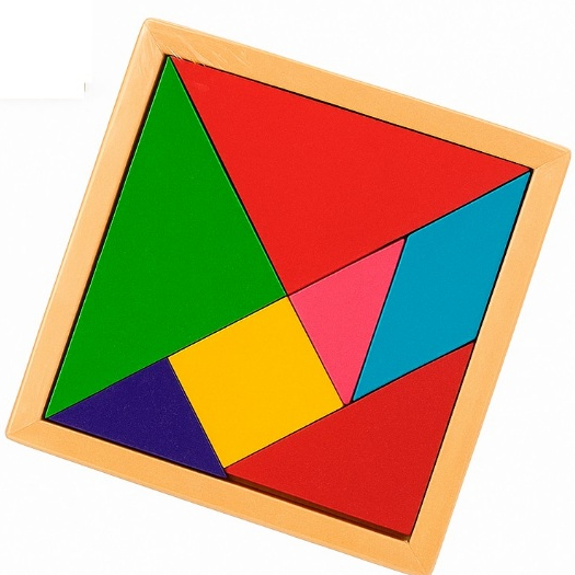 Tangram Educativo Brinquedo Pedagógico em MDF 11x11cm em Oferta na Shopee