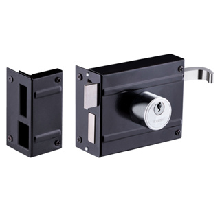 fechadura aliança sobrepor portao de aço f1500 preto fosco em Oferta na Shopee