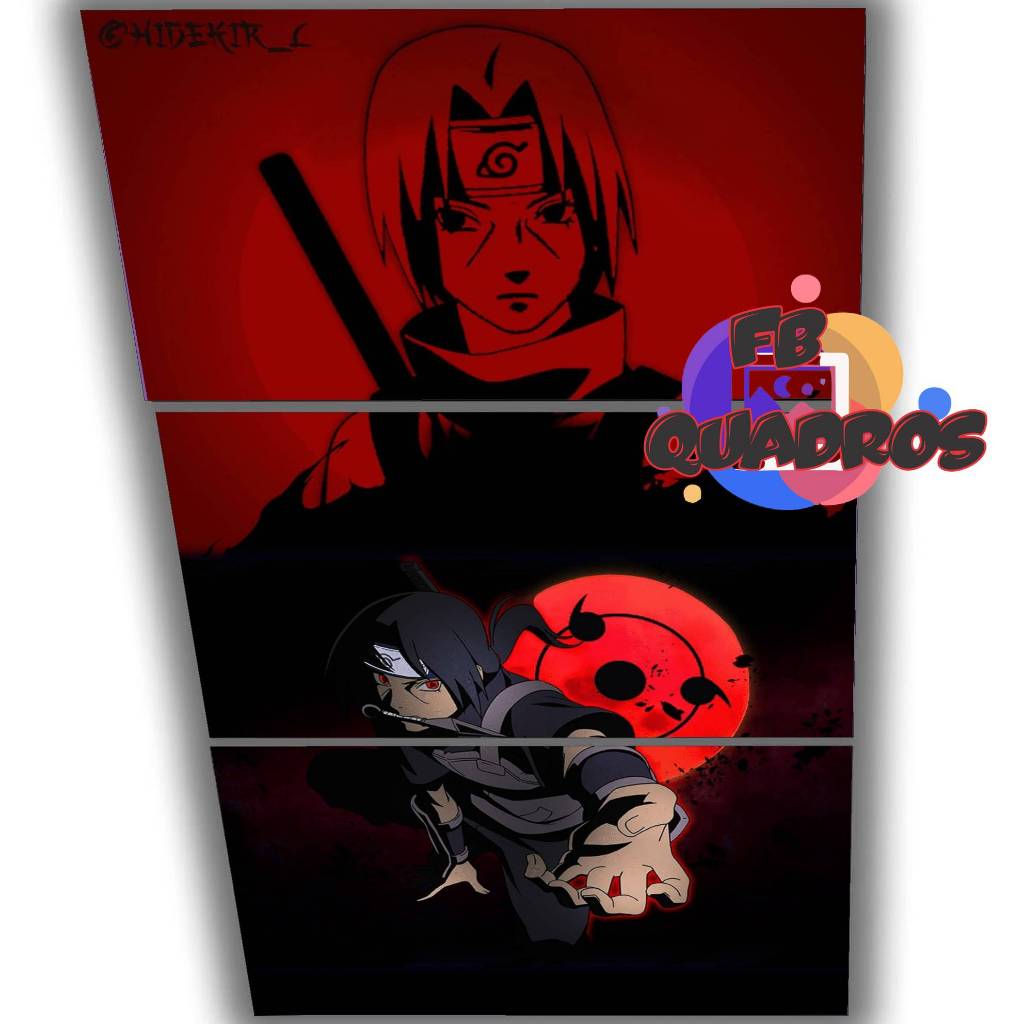 Quadro decorativo itachi uchiha anime naruto shipudden sharingan sasuke #F015 para casa fãs anime