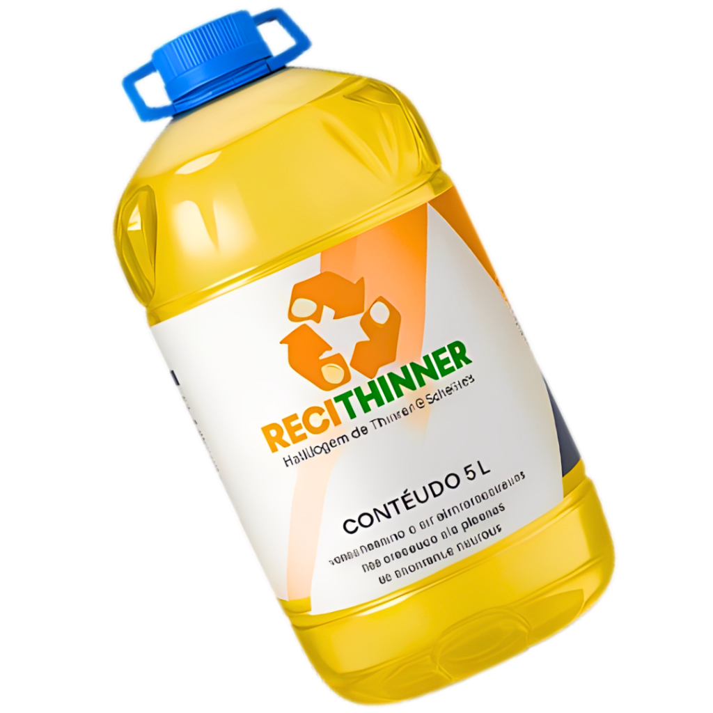 Thinner Reciclado 5L Diluente Solvente Para Tintas E Limpeza Ferramentas Pincel Rolo E Pistola