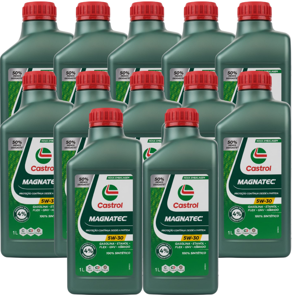 Kit 12 Óleo Motor 5w30 100% Sintético Api Sp Castrol Magnatec 1L