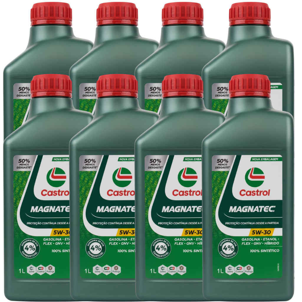 Kit 8 Óleo Motor 5w30 100% Sintético Api Sp Castrol Magnatec 1L