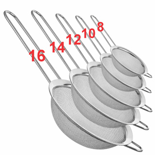 Kit 5 Peneira Aço Inox Grande De Cozinha Coador Polvilhar Em Metal Multiuso Telinha em Oferta na Shopee