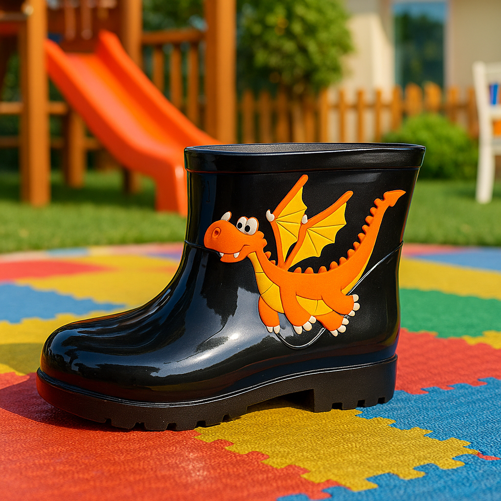 Galocha Infantil Bota Menino Dragão Dinossauro Masculina Jacare Criança Leve Confortável Impermeável