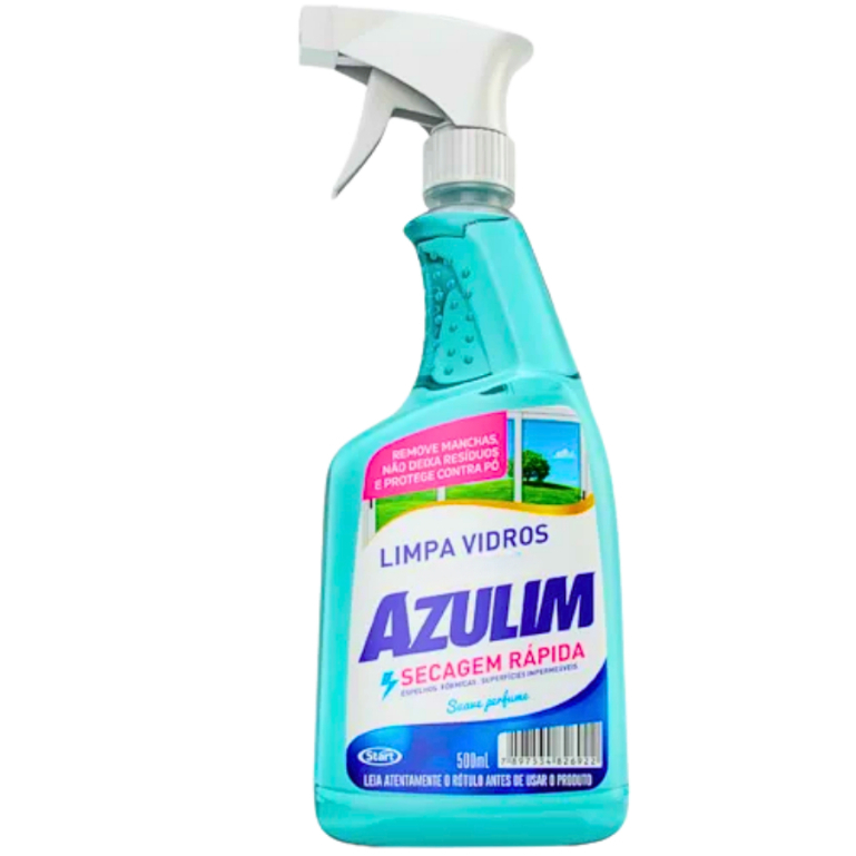 Limpa Vidros Secagem Rapida Azulim Com Gatilho Spray 500ml